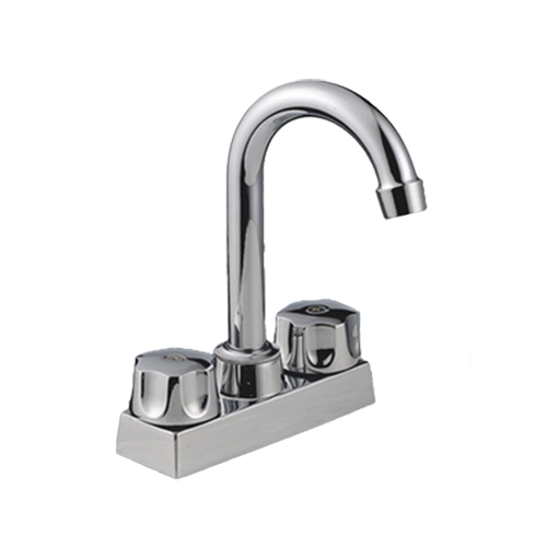 4 inches brass body lavatory faucet ,basin faucet, hot and cold mixer ,steel ,ABS cover、 zinc handles、steel spout、compression stem ,ceramic stem