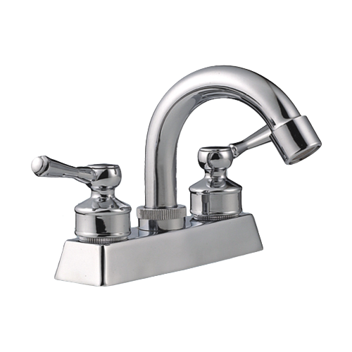 4 inches zinc body lavatory faucet ,basin faucet, hot and cold mixer steel ,ABS cover、 zinc lever  handles、 steel spout,ceramic stem  
