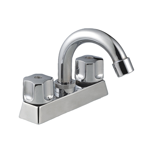 4 inches short steel spout  lavatory faucet ,basin faucet/ hot and cold mixer brass body、 zinc  handles、zinc, abs cover.  compression stem ,ceramic stem