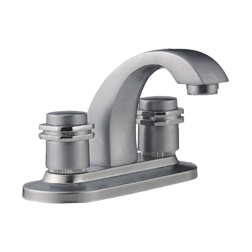 4 inches brass spout  lavatory faucet ,basin faucet, hot and cold mixer .steel ,ABS cover、 zinc  handles、   compression stem.   polished chrome & gold