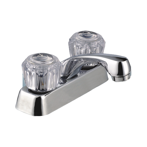4 inches zinc,ABS  spout  lavatory faucet ,basin faucet, hot and cold mixer .steel ,ABS cover、 zinc,ABS,acrylic  handles、   compression stem.   polished chrome 