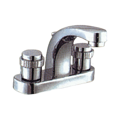 4 inches brass spout  lavatory faucet ,basin faucet, hot and cold mixer .steel ,ABS cover、 zinc  handles、   compression stem.   polished chrome & gold