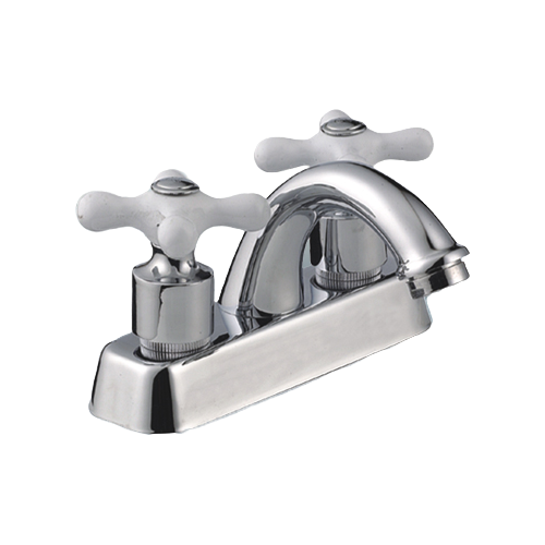 4 inches brass ,zinc spout  lavatory faucet ,basin faucet/ hot and cold mixer .steel ,ABS cover、 zinc,ABS  cross  handles、ceramic stem.   polished chrome 