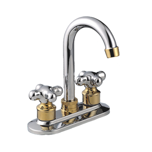 4 inches  steel spout  lavatory faucet ,basin faucet, hot and cold mixer brass body、 zinc  handles、zinc, abs cover.  compression stem ,ceramic stem