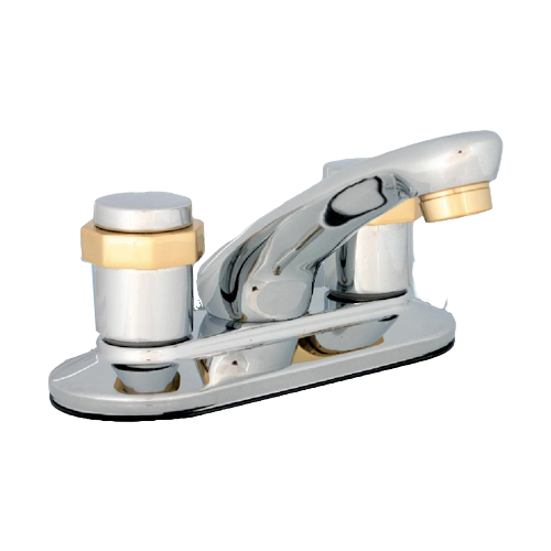 4 inches brass spout  lavatory faucet ,basin faucet, hot and cold mixer .steel ,ABS cover、 zinc  handles、   compression stem.   polished chrome & gold