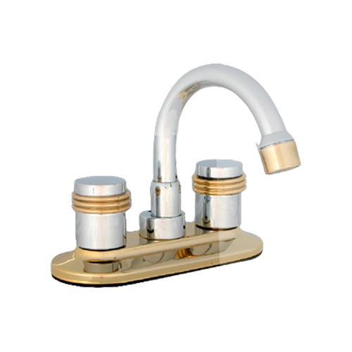 4 inches brass body lavatory faucet ,basin faucet, hot and cold mixer ,steel ,ABS cover、 zinc handles、steel spout、compression stem ,ceramic stem
