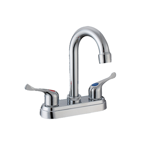 4 inches zinc body lavatory faucet ,basin faucet, hot and cold mixer steel ,ABS cover、 zinc lever  handles、 steel spout,ceramic stem  