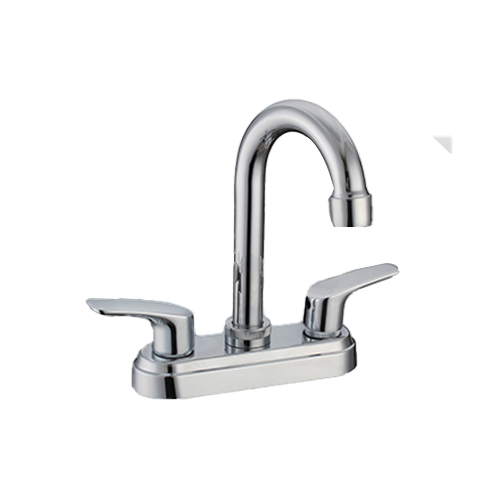 4 inches zinc body lavatory faucet ,basin faucet, hot and cold mixer steel ,ABS cover、 zinc lever  handles、 steel spout,ceramic stem  